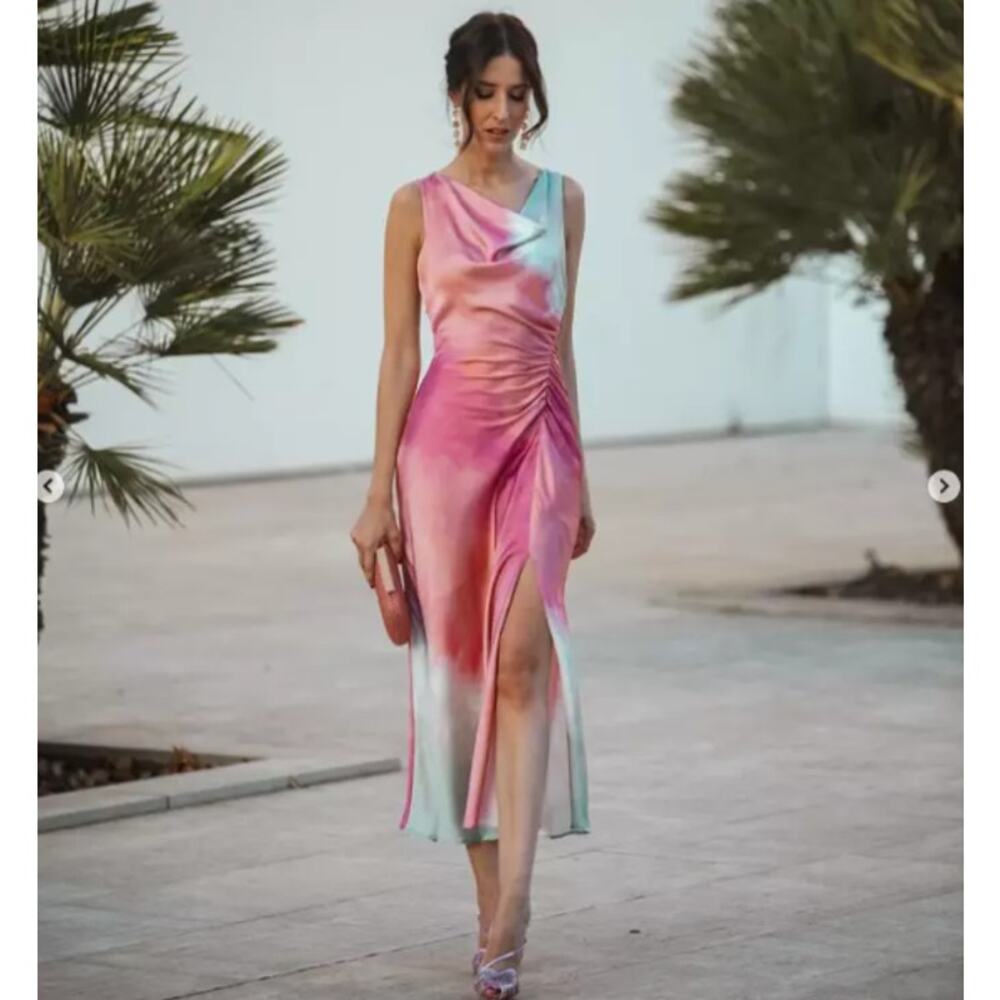 Zara Pink and Red Mini Dress